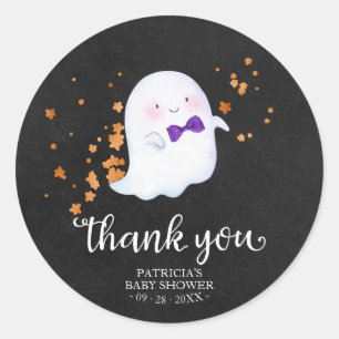 Adesivo Cute Little Ghost Halloween Baby Shower Obrigada