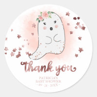Cute Little Ghost Halloween Baby Shower Obrigado