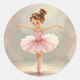 Adesivo Cute Little Girl Ballerina in Pink Tutu