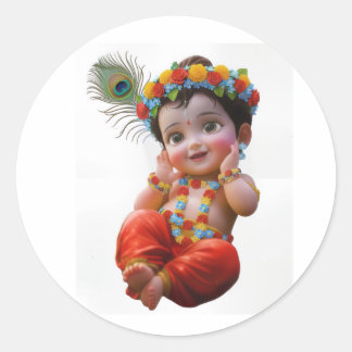Adesivo Cute Little Krishna Traditional Indian Art Poster