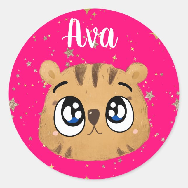 Adesivo Cute little tiger gold start (Frente)