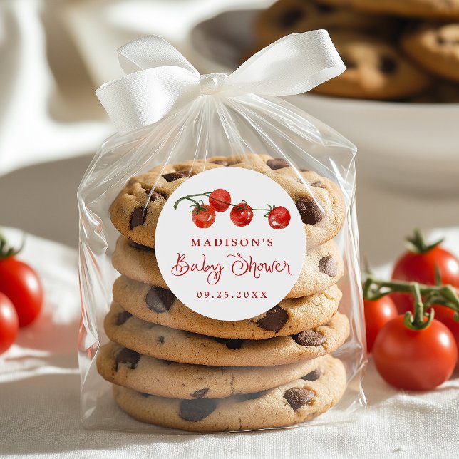 Adesivo Cute Little Tomato Baby Shower (Criador carregado)