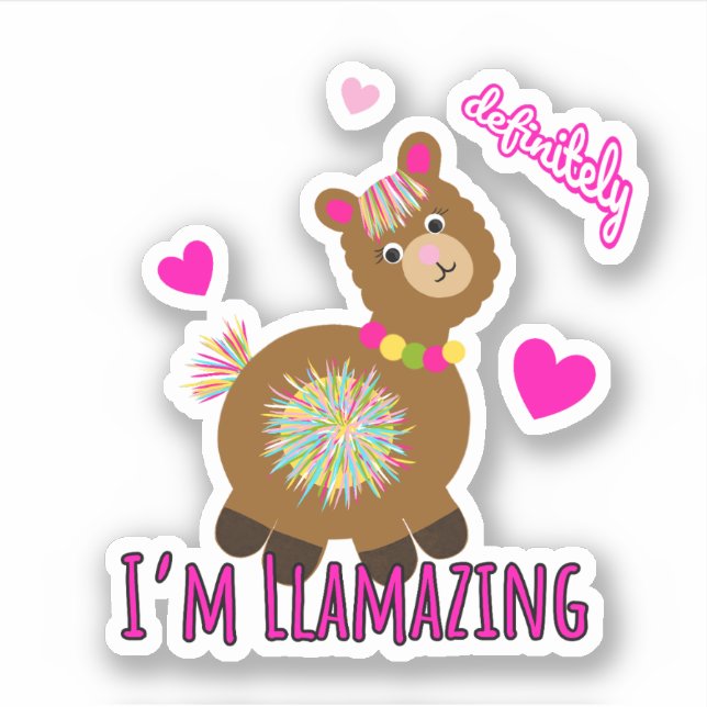 Adesivo Cute llama (Frente)