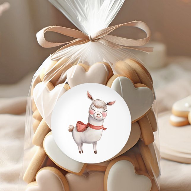Adesivo Cute Llama Valentine's Day Label, Valentine (Criador carregado)