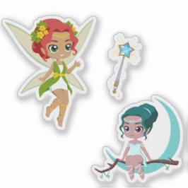 Adesivo Cute Magical Fairy Girl Fantasy Vinyl Sticker Set