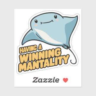 Adesivo Cute Manta Piadas Tendo Uma Mentalidade Vencedora
