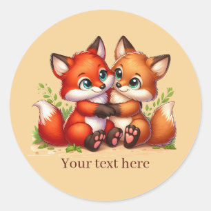 Adesivo Cute Mom baby fox personalizável