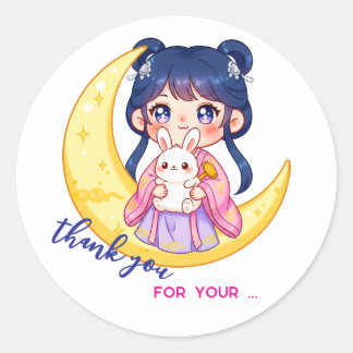 Adesivo Cute Moon Bunny Girl 
