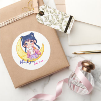 Adesivo Cute Moon Bunny Girl 