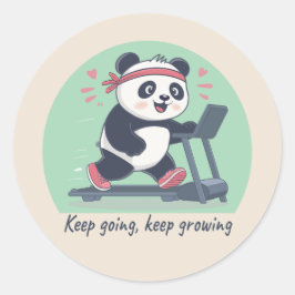 Adesivo Cute Motivational Panda on Treadmill
