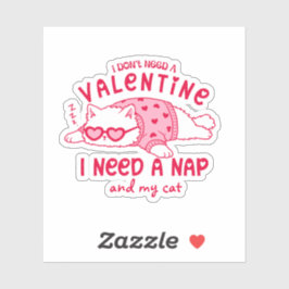 Adesivo Cute Napping Cat Funny Custom Valentine