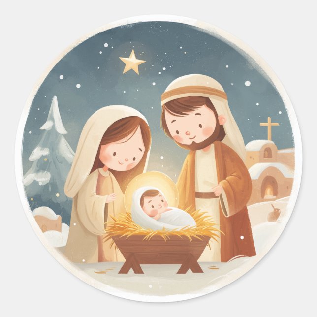 Adesivo Cute Nativity Christmas (Frente)