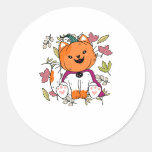 Adesivo Cute Neko Kitten Pumpkin Mask Engraçado Hallowe