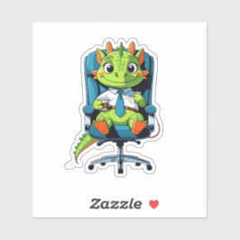 Adesivo Cute Office Dragon Sticker | Funny Cartoon Decal