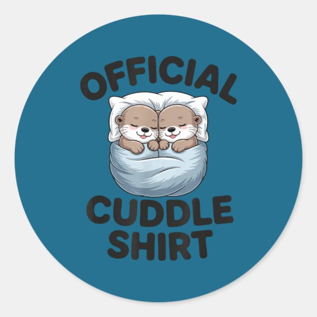 Adesivo Cute Otter Couple Cozy Cuddle  (Frente)