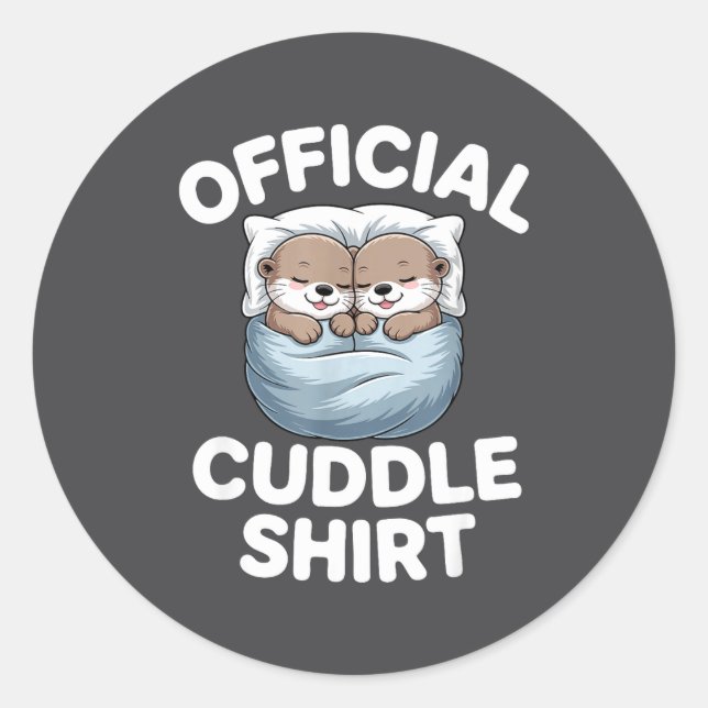 Adesivo Cute Otter Couple Cozy Cuddle  (Frente)