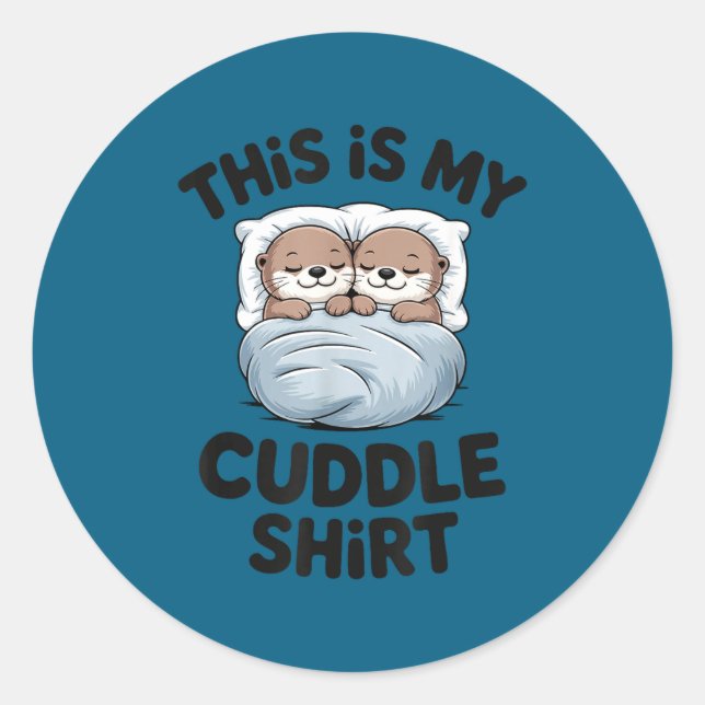 Adesivo Cute Otter Couple Snuggle This Is My Cuddle  (Frente)