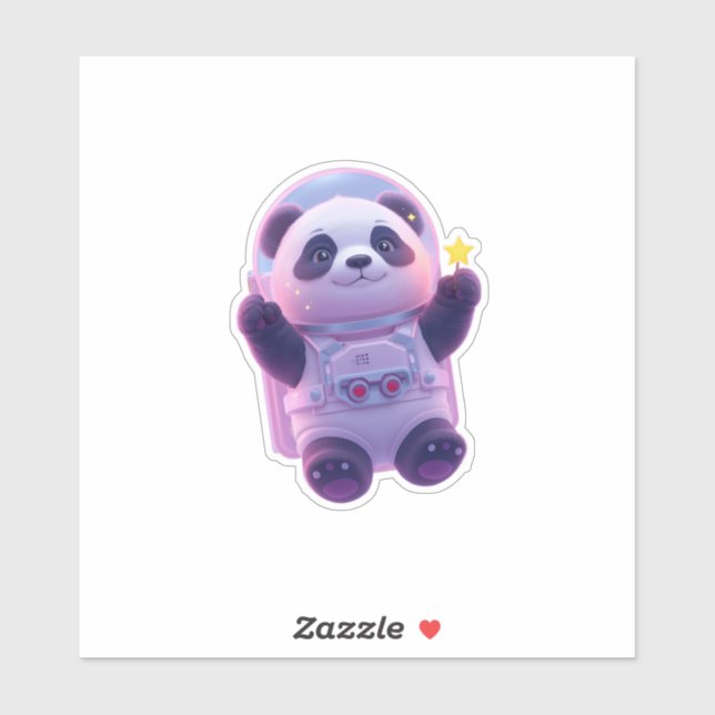 Adesivo Cute Panda Astronaut Sticker – Kawaii Scrapbooking (Folha)
