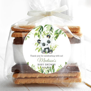 Adesivo Cute Panda Bamboo Greenery Chá de fraldas Neutro