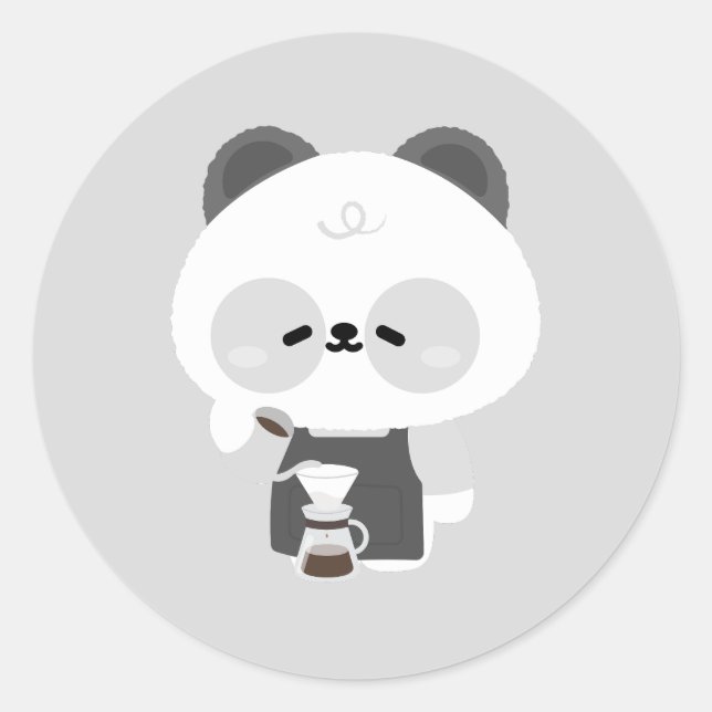 Adesivo Cute Panda Barista (Frente)