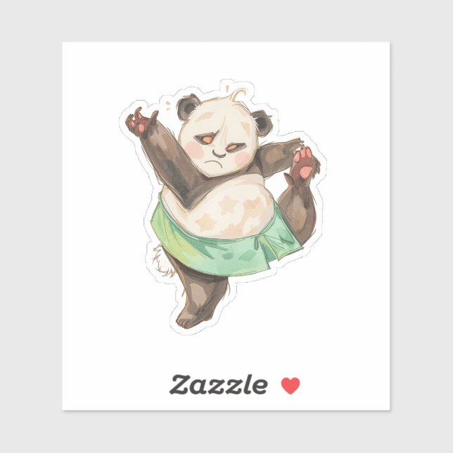 Adesivo Cute Panda Scrapbook Sticker | Ballet Cartoon (Folha)