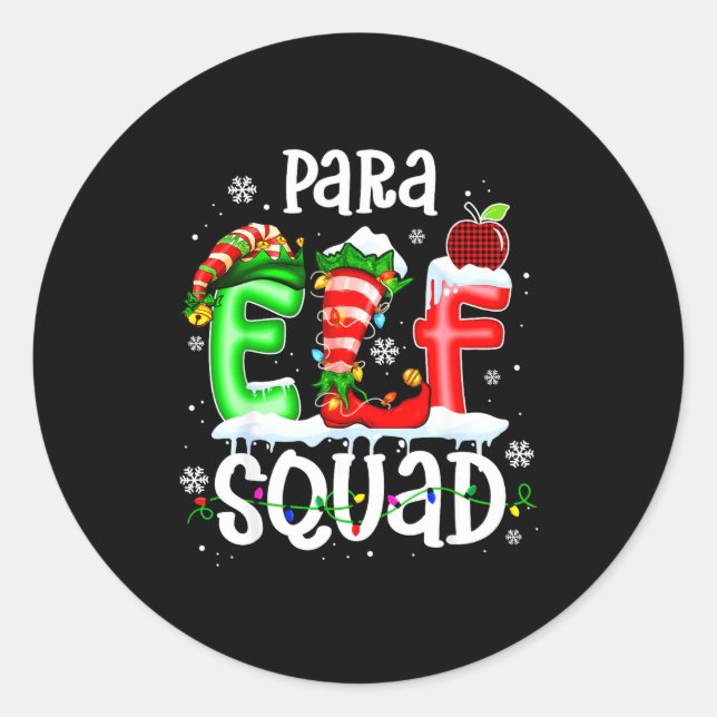 Adesivo Cute Para Elf Squad Funny Christmas Elf Kids Teach (Frente)