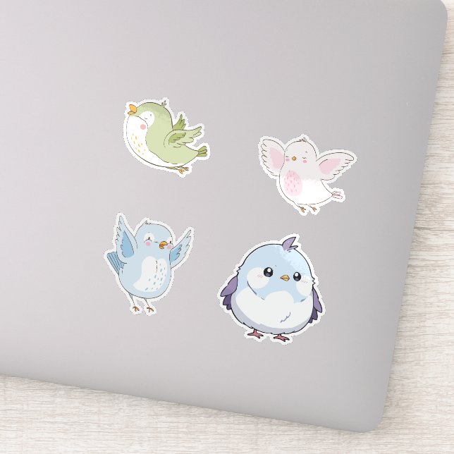 Adesivo Cute Pastel Birds Vinyl Stickers (Detalhe)