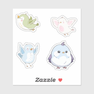 Adesivo Cute Pastel Birds Vinyl Stickers