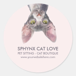 Adesivo Cute Pequeno Rosa Canadense Sphynx Gato Carro