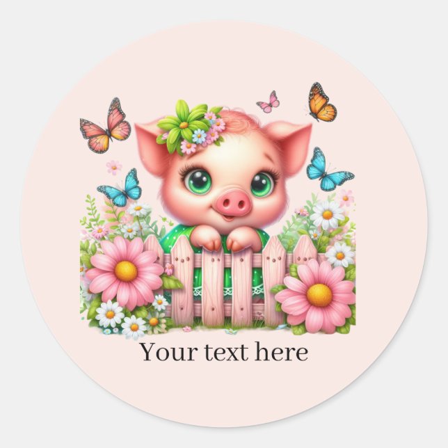 Adesivo Cute pig lovers customizable  (Frente)