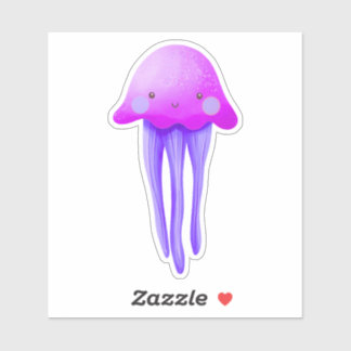 Adesivo Cute Pink and Purple Jellyfish