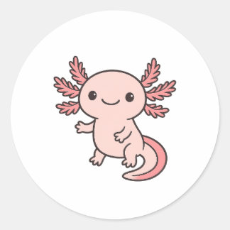 Adesivo Cute Pink Axolotl Cartoon – Adorable Kawaii Salama