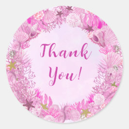 Adesivo Cute Pink Under the Sea Girl Baby Shower