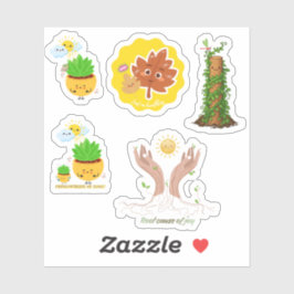 Adesivo Cute Plant Pun Sticker Sheet Transferable