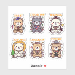 Adesivo Cute Positive Bear-6 Designs