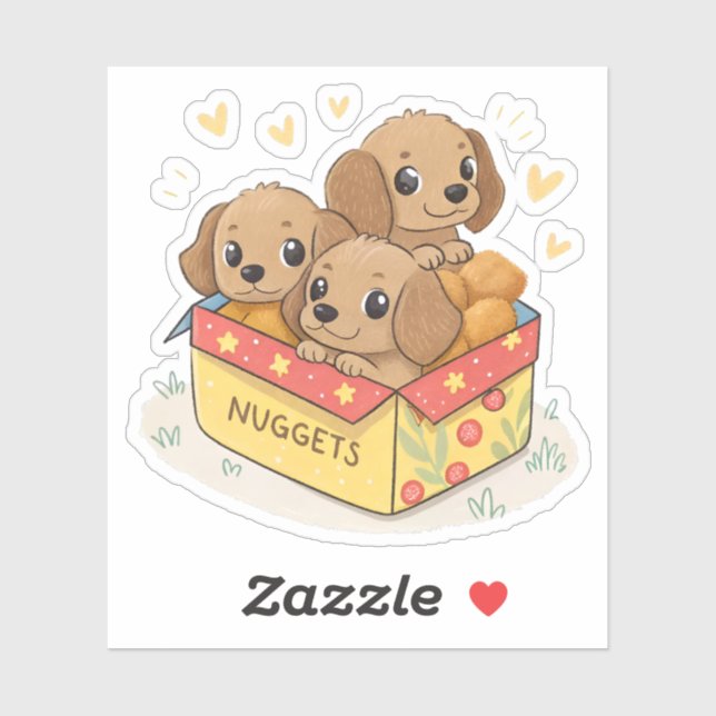 Adesivo Cute puppies nuggets (Folha)