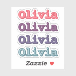Adesivo Cute Purple and Pastel Colors Kids Custom Name