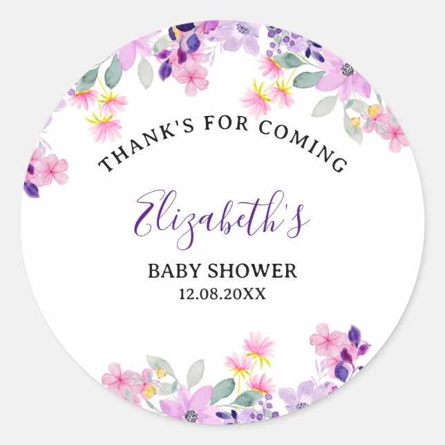 Adesivo Cute Purple and Pink Spring Flowers (Frente)