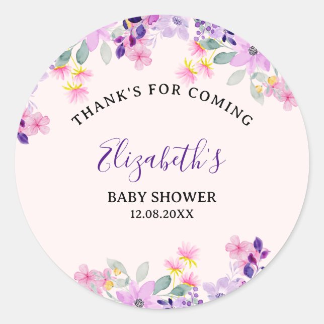 Adesivo Cute Purple and Pink Spring Flowers (Frente)