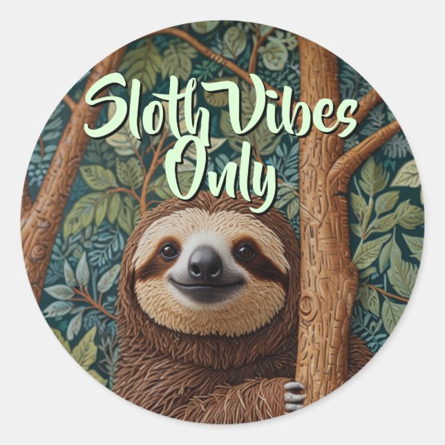 Adesivo Cute retro boho Sloth Hang in there sloth vibes (Frente)