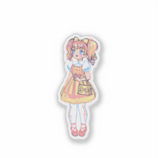 Adesivo Cute Retro Kawaii Anime Girl Pastel Fashion Vinyl 