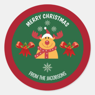 Adesivo Cute Rudolph Reindeer Merry Xmas Da Família