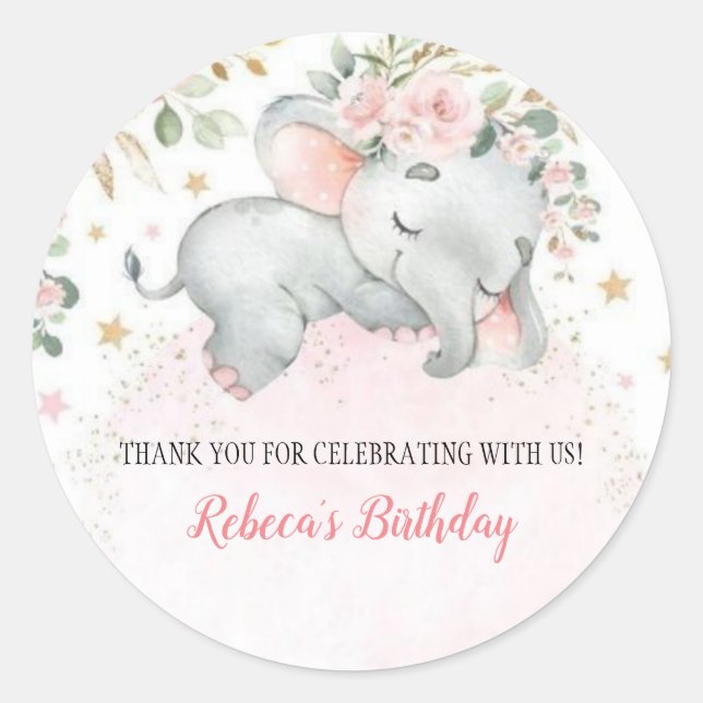 Adesivo Cute Safari Animals First Birthday  Decor (Frente)