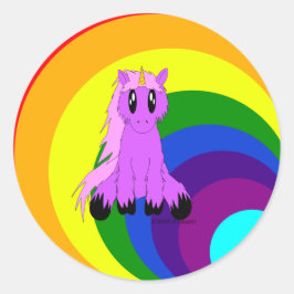 Adesivo Cute Scruffy Unicorn (Rosa)