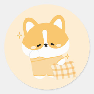 Adesivo Cute Sleepy Corg