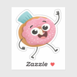 Adesivo Cute Smiling Donut Vinyl Sticker | Funny 3D Food