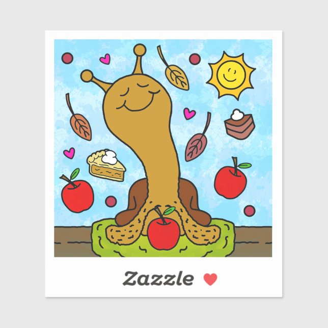 Adesivo Cute Snail Apple-y Sweet Smile Fall Vinyl (Folha)