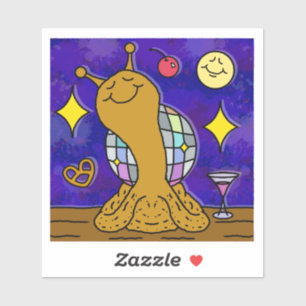 Adesivo Cute Snail Disco Ball Feliz ano novo Vinil