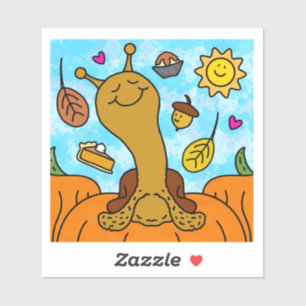 Adesivo Cute Snail Happy Ação de Graças Vinyl