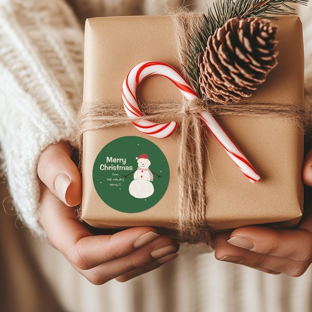 Adesivo Cute Snowman | Design de Natal Whimsical (Criador carregado)